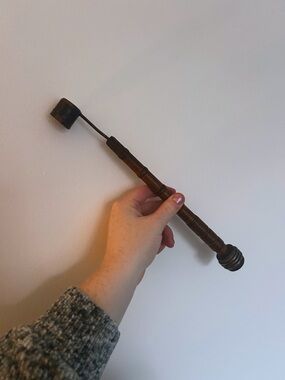 Vintage Candle Snuffer Made From Old Wooden Spool and Copper Head
